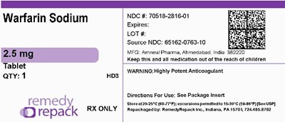 Mm2 (Warfarin Sodium 2.5mg 70518 2816 01)